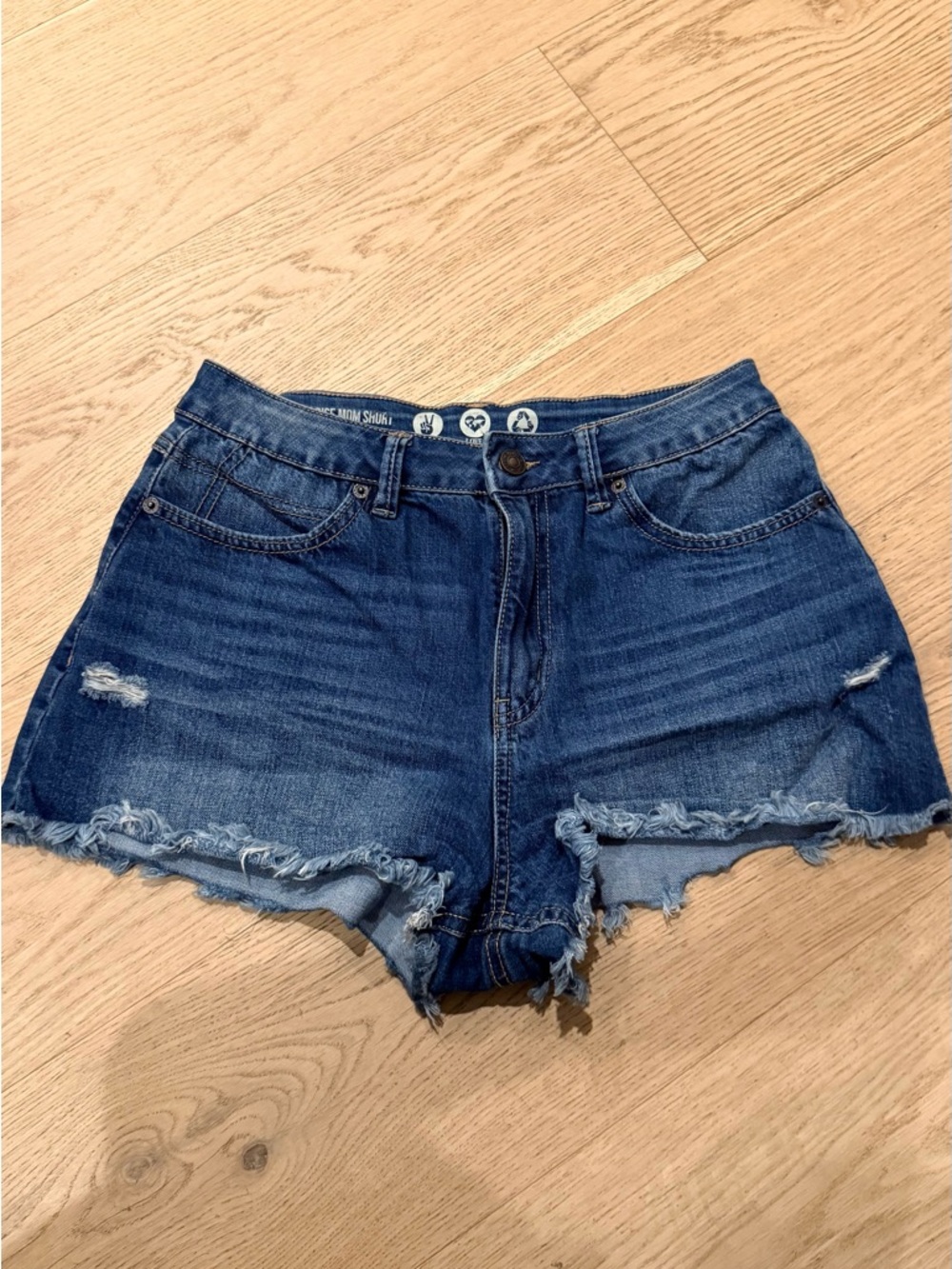 Rewash Dark Blue Distressed Cutoff Denim Shorts
